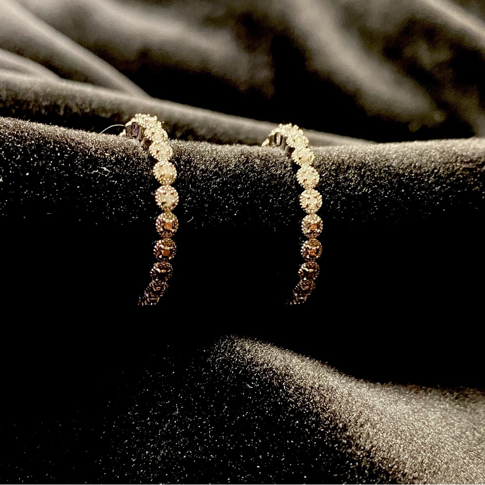 1/4 Carat Diamond hoop Earrings